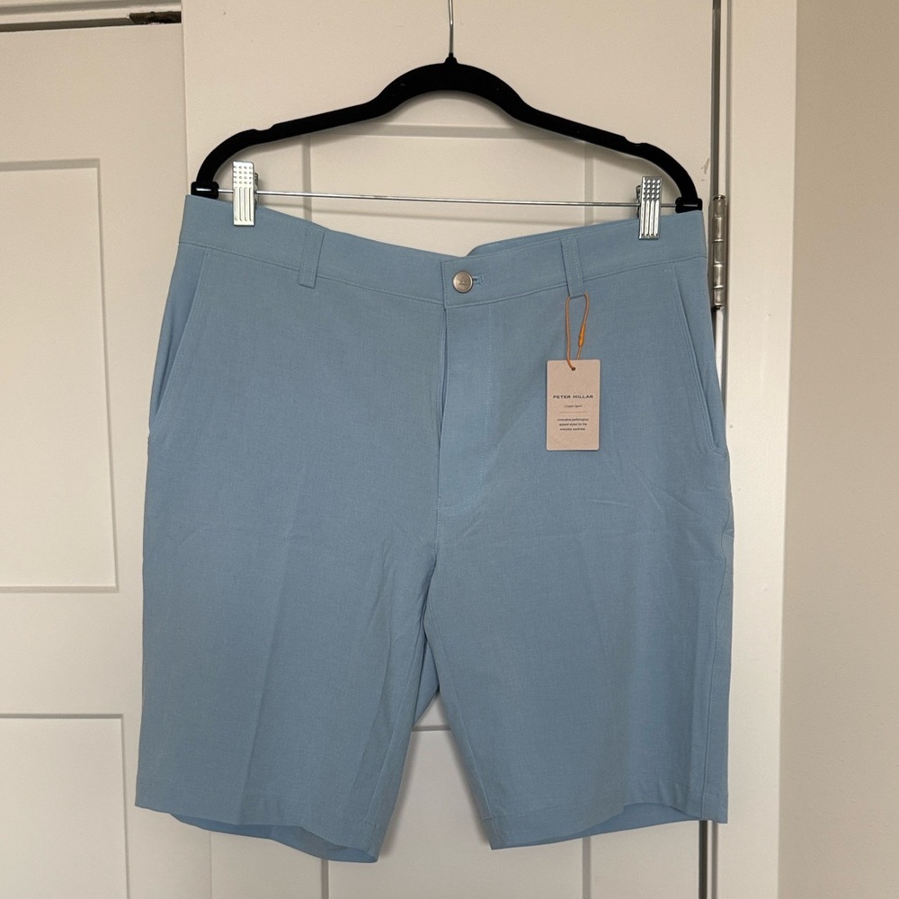 Peter Millar Light Blue Flat Front Shorts
